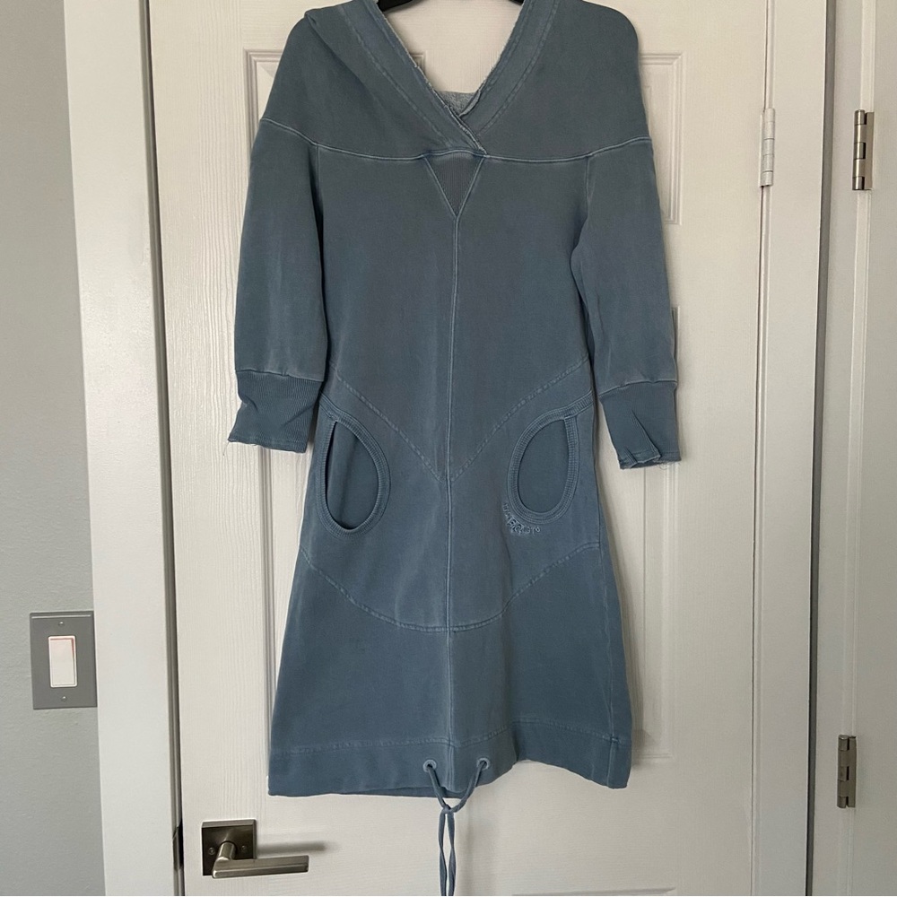 Diesel Distressed Sweatshirt Dress w/Hood